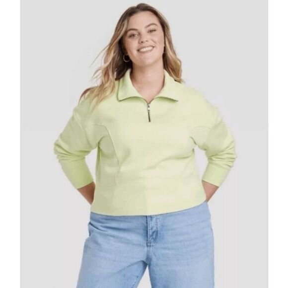 Universal Thread NWT size 4X Bright Yellow 1/4 zip sweatshirt - Picture 4 of 6